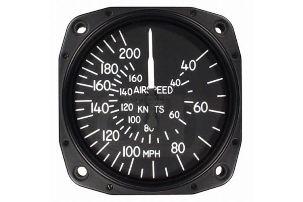 Airspeed Indicator, 3 1/8″ 40-200 mph/ 35-170 knots Lighted, TSO