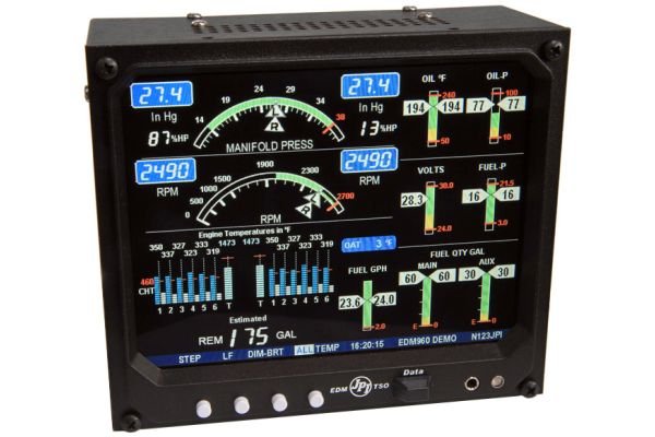 Engine Data Monitor 960 System, 7 Cylinder Complete Primary Package, L/R/Aux 4 Tank, TSO/STC
