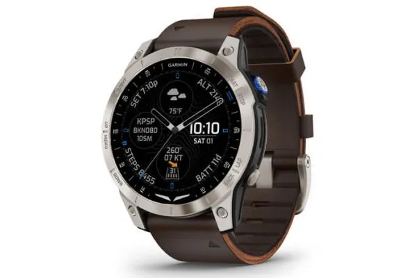 Garmin D2 Mach 1 Aviator Smartwatch, Oxford Brown Leather