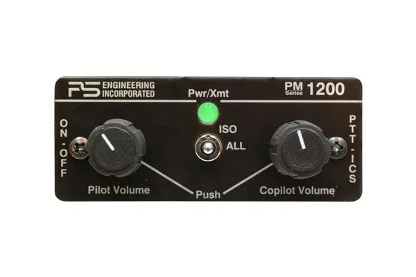 PM1200 2-Place Panel Mount Intercom, for High Noise Aircraft, Non-TSO