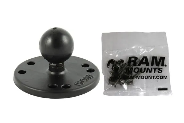Round Mounting Base, 2 1/4″ dia with 1″ ball and Hardware