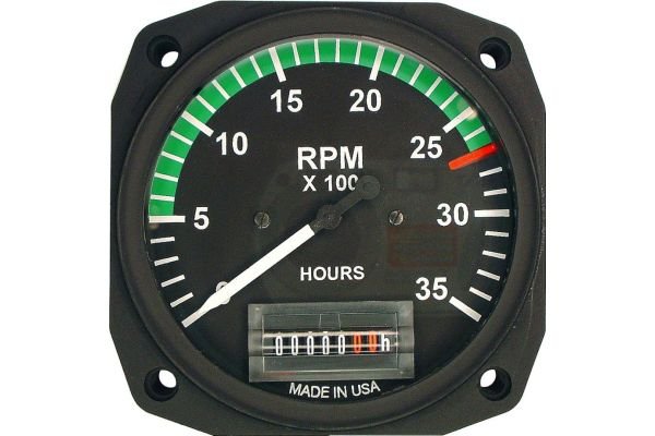Tachometer Mechanical Drive Port Electric, 3 1/8″ 0-3500rpm, TSO’d